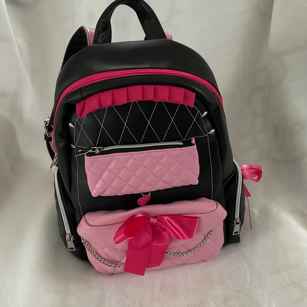 InquisitorMaster Backpack • Pink & Black Bow Bag • Alex / The Squad Merch